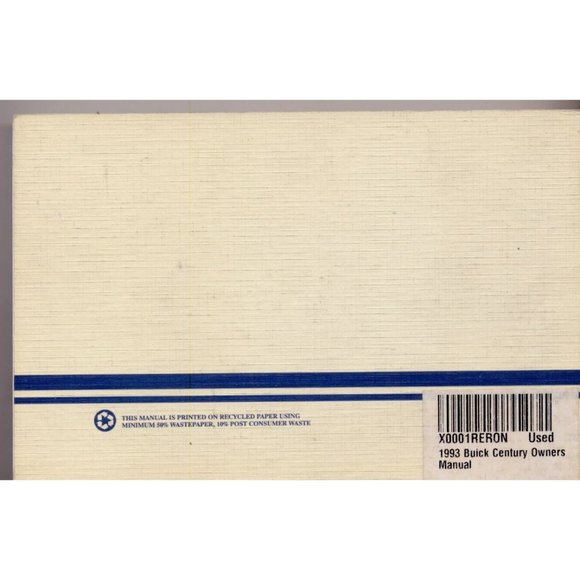 1993 BUICK CENTURY OWNER'S MANUAL, ORIGINAL not a facsimile, FROM CAR DEALER - Picture 4 of 4